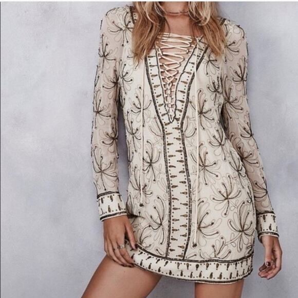 NWT Free People Sicily Beaded Embellished Size 6 Dress - Picture 1 of 12